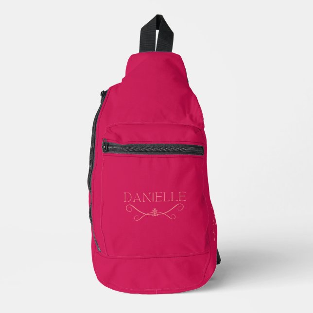 Bandolera Personalizado lindo magenta y "ballet todos los dí (Anverso)