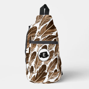 Bandolera Personalizado Monograma Boho Feather Sling Bag - M