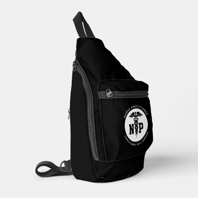 Bandolera Personalizado Nurse Practicante Graduación Caduceu (Esquina izquierda)