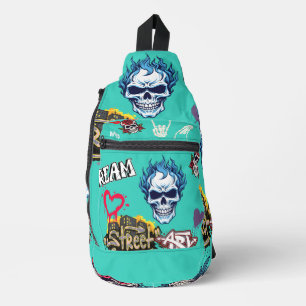 Bandolera Personalizado streetart espantoso cráneo Graffiti 