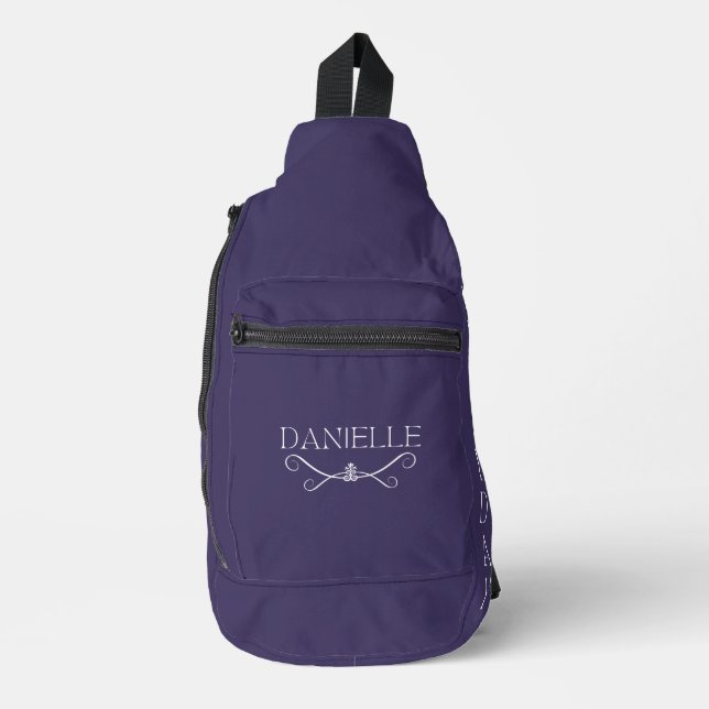Bandolera Personalizado suave morado oscuro "BALLET CADA DÍA (Anverso)