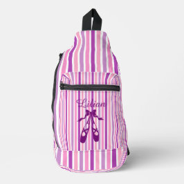 Bandolera Personalized Dance Bag with Name Purple Ballet