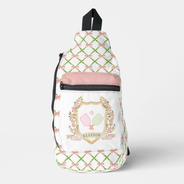Bandolera Pickle Pink Pickle Ball con nombre adicional perso (Anverso)