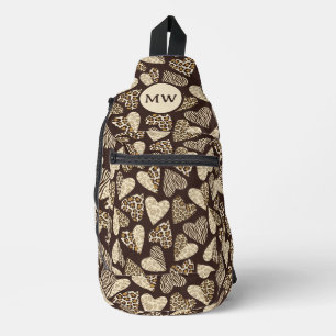 Bandolera Piel animal con corazones