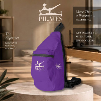 Bandolera Pilates Reformer-Morado y Rosa Pálido