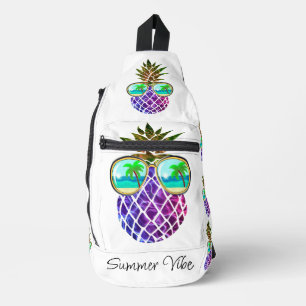Bandolera Piña tropical rosa púrpura