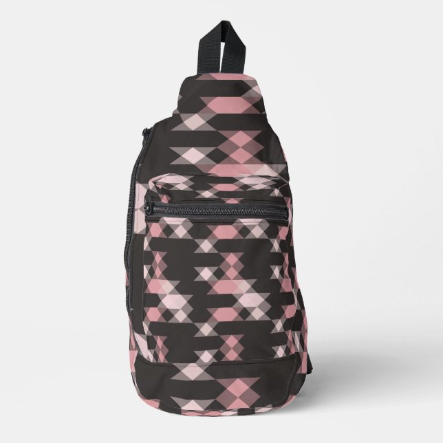 Bandolera pink white and gray geometric (Anverso)
