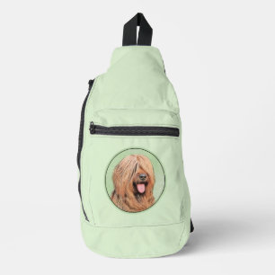 Bandolera Pintura de Briard Tawny Black Overlay Cute Dog Art
