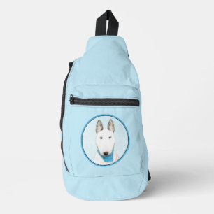Bandolera Pintura de Bull Terrier Blanco Arte de Perro Inglé