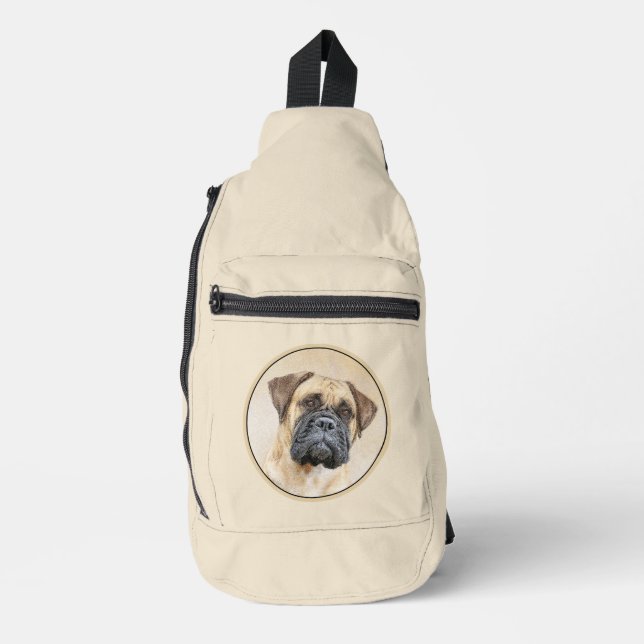 Bandolera Pintura de Bullmastiff Fawn Red Sable Cute Dog Art (Anverso)