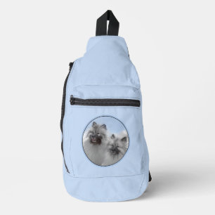 Bandolera Pintura de Keeshond 2 Keeshonden Arte de Perro Ori