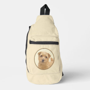 Bandolera Pintura de Norfolk Terrier Lindo Arte Original de 
