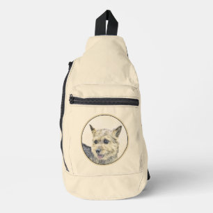 Bandolera Pintura de Norwich Terrier Lindo Arte de Perro Ori