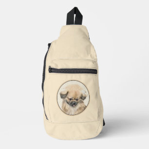 Bandolera Pintura de Pekín Cachorro Lindo Arte de Perro Masc