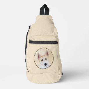 Bandolera Pintura de perro Canaan Lindo Arte de mascota orig
