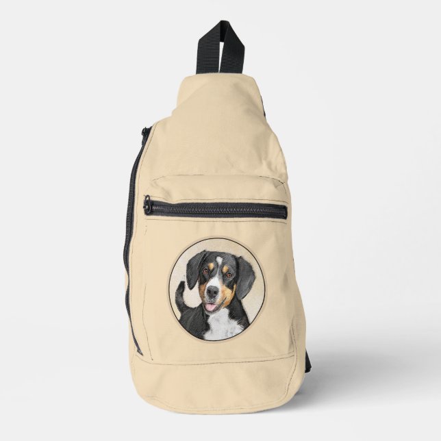 Bandolera Pintura de Perro de la Montaña Entlebucher Arte Pe (Anverso)