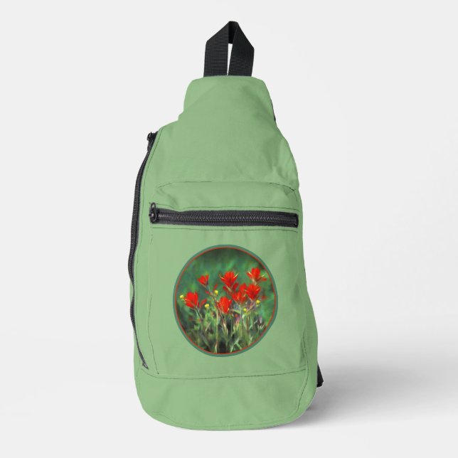 Bandolera Pintura de pincel indio Pintura de Flor silvestre  (Anverso)