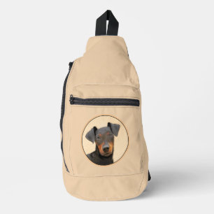 Bandolera Pintura del Manchester Terrier Arte Animal Origina