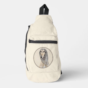 Bandolera Pintura Saluki Cerveza Sable Lindo Arte Original d
