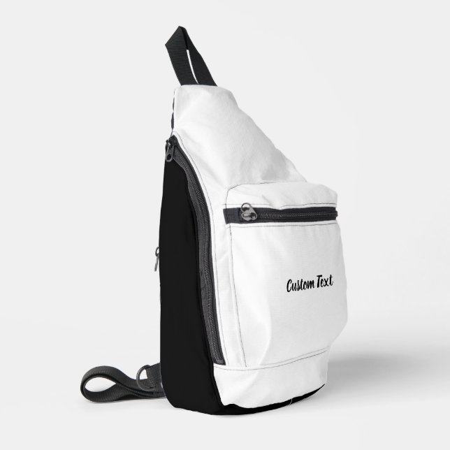 Bandolera Plantilla de texto de script simple en blanco y ne (Esquina izquierda)