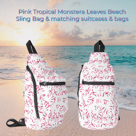 Bandolera Playa Rosa Monstera Hojas Tropicales