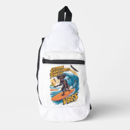 Bandolera Puntero alemán de corto alcance atrapando gran ola