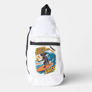 Bandolera Puntero alemán de corto alcance atrapando gran ola