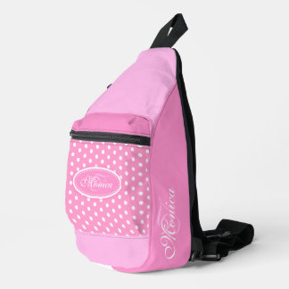 Bandolera Punto Polka rosa y blanco