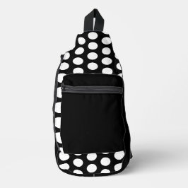 Bandolera Puntos de Polka Blanco y Negro Sólido