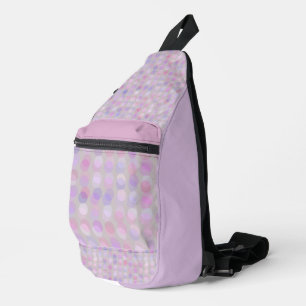 Bandolera puntos rosados, morados y grises