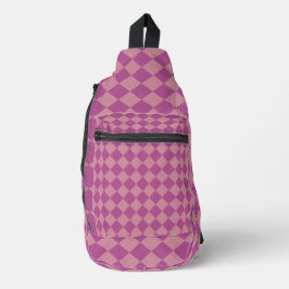 Bandolera Purple Pink Checker Diamond Pattern