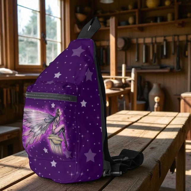 Bandolera Purple Starry Fantasy Art con fondo estrella (Subido por el creador)