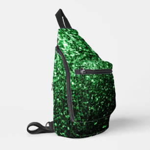 Bandolera Purpurinas de imitación verde oscuro