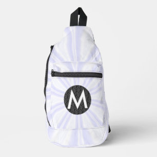 Bandolera Ráfaga Blanca Monograma Círculo Negro