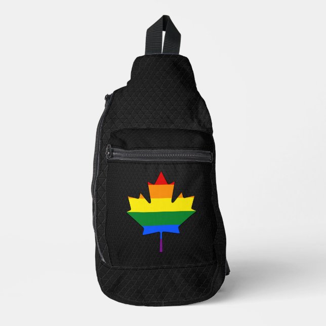 Bandolera Rainbow pride maple leaf  (Anverso)