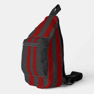 Bandolera Rayas de estilo de fibra de carbono rojo de Borgoñ