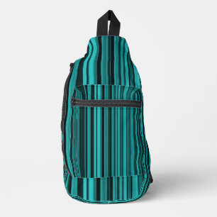 Bandolera Rayas negras verde azuladas