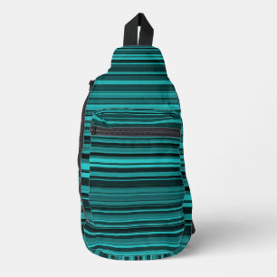 Bandolera Rayas negras verde azuladas