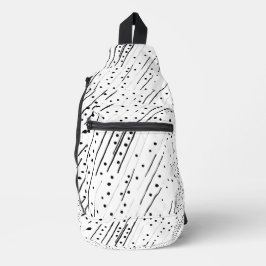 Bandolera Rayas o puntos de polka negro, blanco, gris