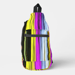 Bandolera Rayas Verticales Amarillo Verde Azul Púrpura Negro