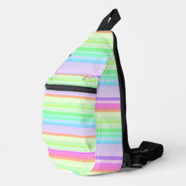 Bandolera Rayo de arcoiris pastel a rayas