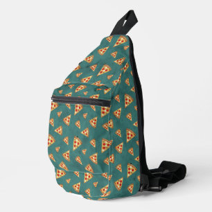 Bandolera Rebanadas de pizza geniales patrón verde azulado v