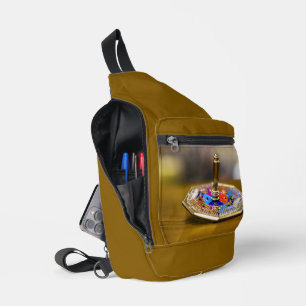 Bandolera Regalo de dreidel de Hanukkah SlipperyJoe base oct