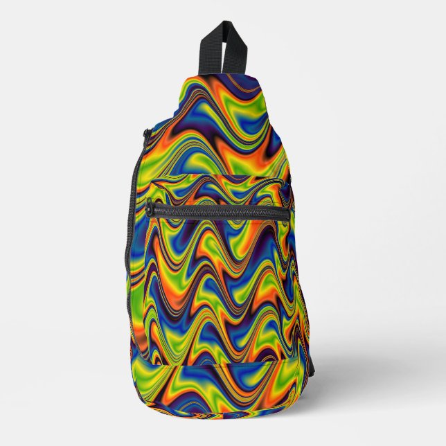 Bandolera Resumen de Wavy Multicolor (Anverso)