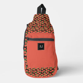 Bandolera Retro de tulipanes rojos, personalizado