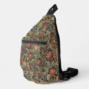 Bandolera Rica Tapicería de Brocado Floral Antiguo Victorian