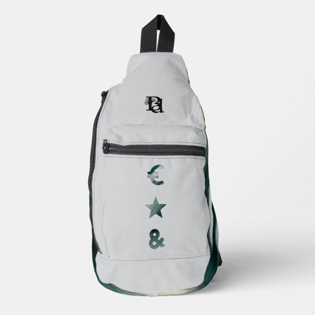 Bandolera RICH Sling Bag Trend Resumen Verde Blanco Negro (Anverso)