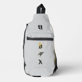 Bandolera RICH White Sling Bag Trend Resumen Art Black Gold