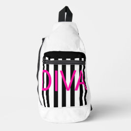 Bandolera Rosa Diva blanco/negro