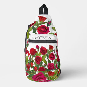 Bandolera Rosa Roja Moderna Minimalista Nombre Te Amo